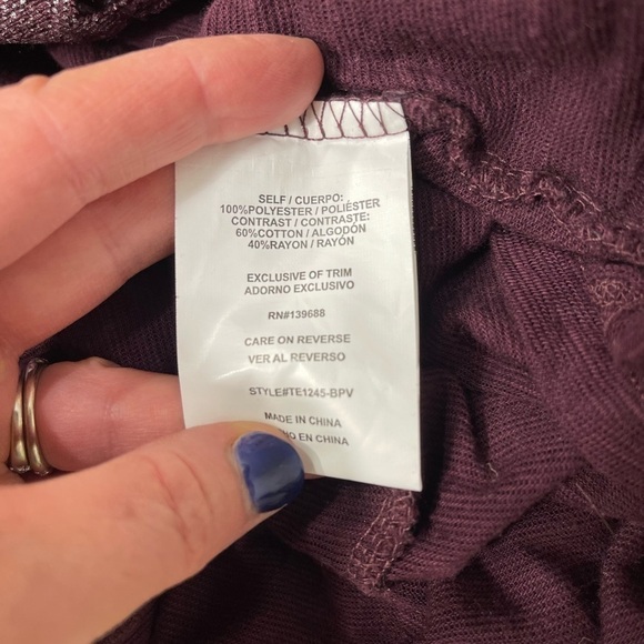 Altar’d State Lace Burgundy Top Boho Hippie Strappy Blouse Size Small - Picture 8 of 9